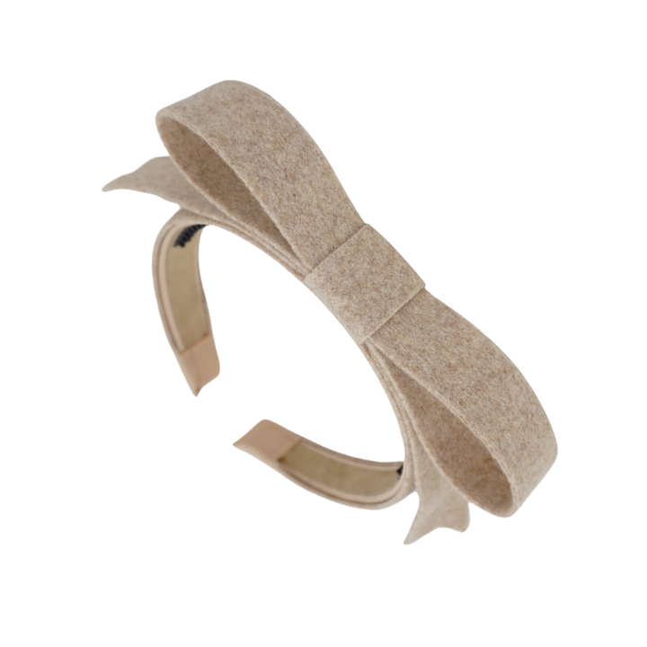 headband luxe bow brushed wool