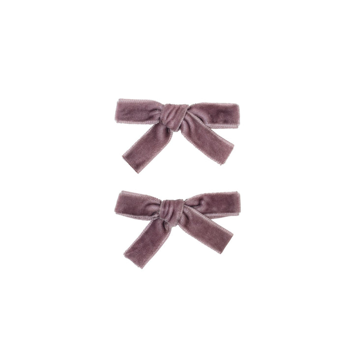 clip velvet bow set
