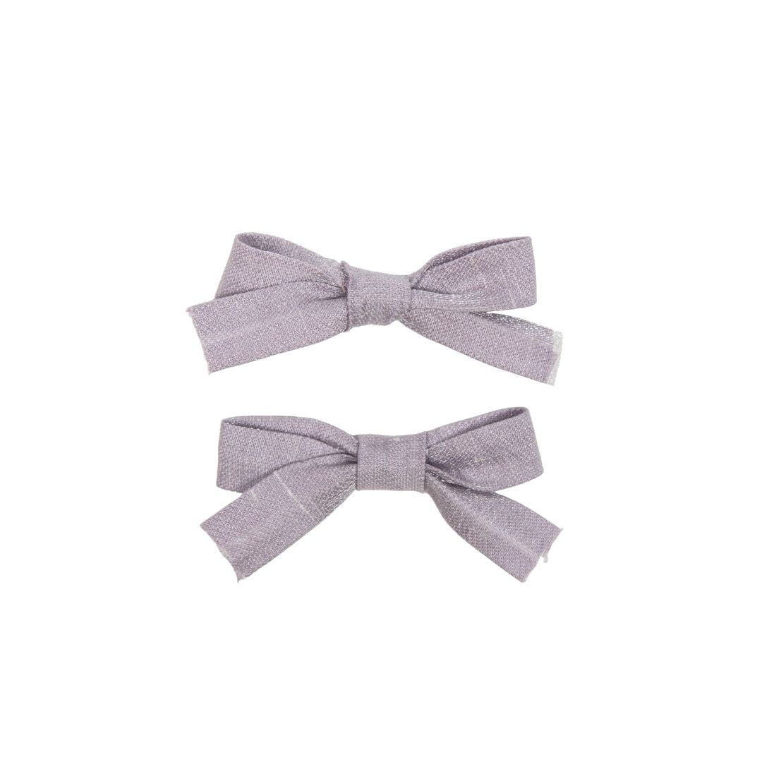 clip satin sparkle bow set