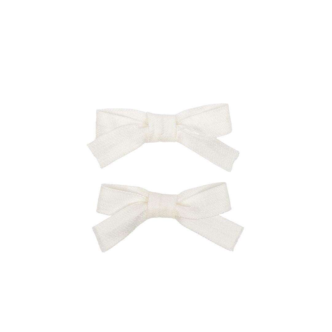 clip sparkle heavy satin bow set