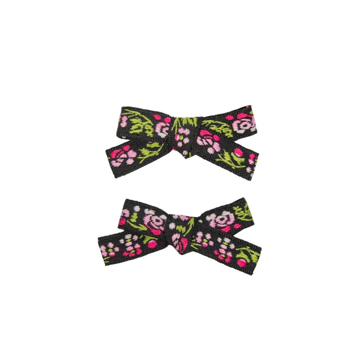 clip embroidered ribbon bow set