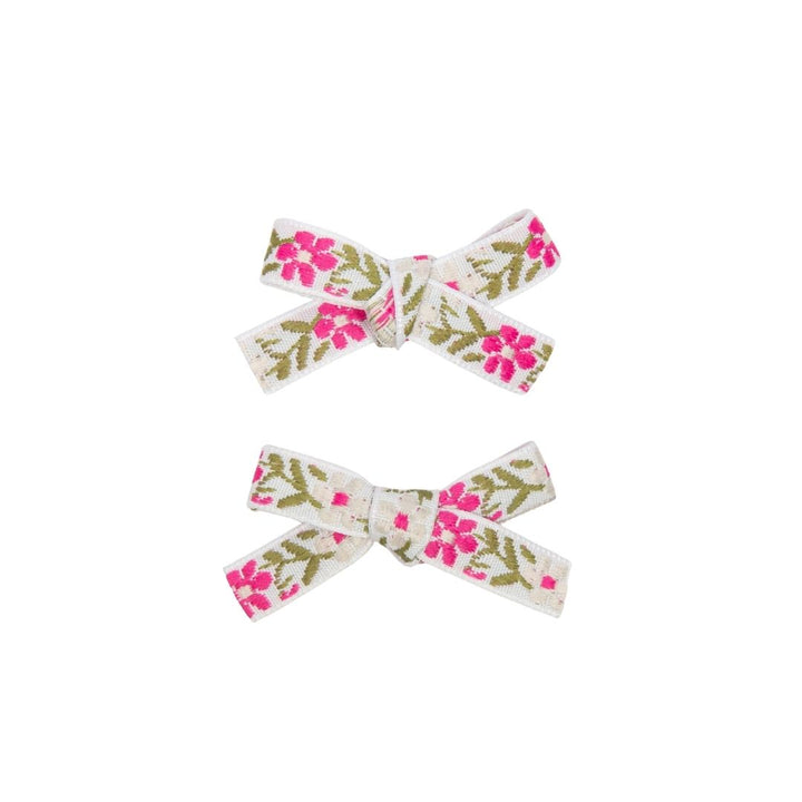 clip embroidered ribbon bow set