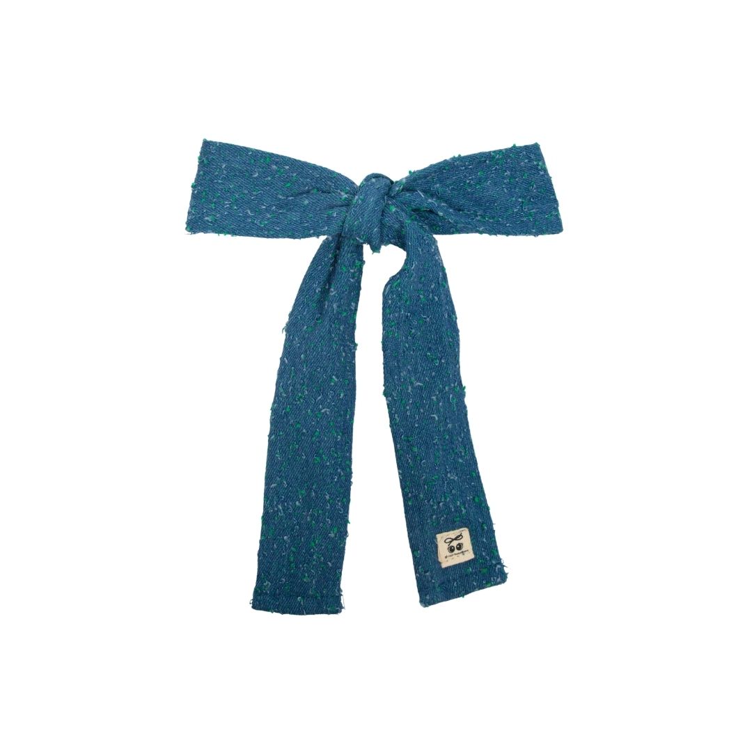 clip fray denim bow