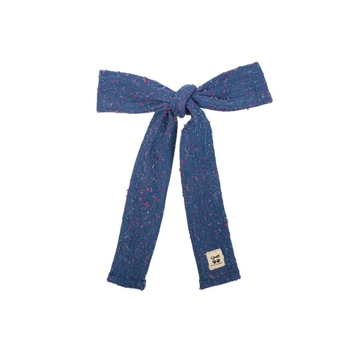 clip fray denim bow