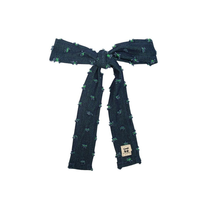 clip fray denim bow
