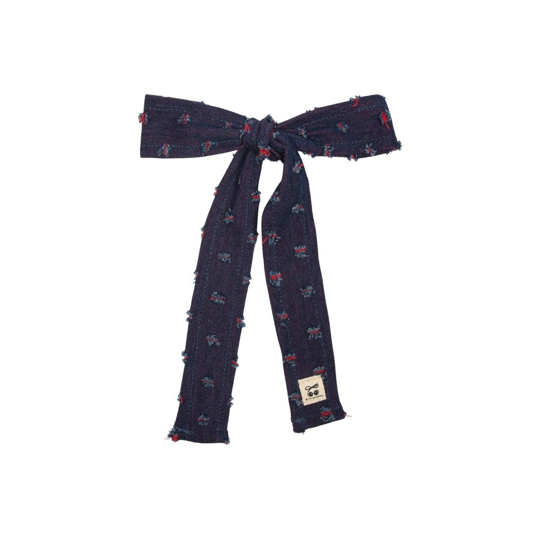 clip fray denim bow