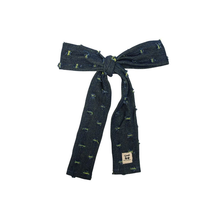 clip fray denim bow