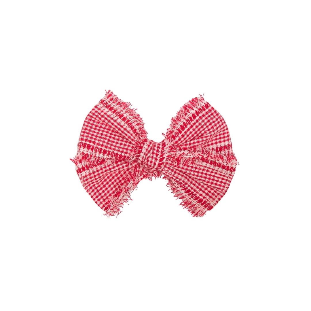 clip pin stripe and gingham with edge bow