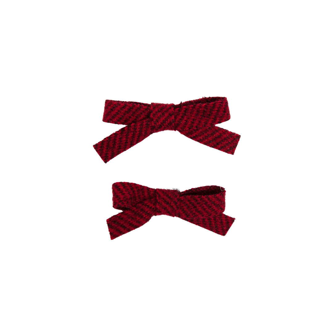 clip herringbone mini bow set
