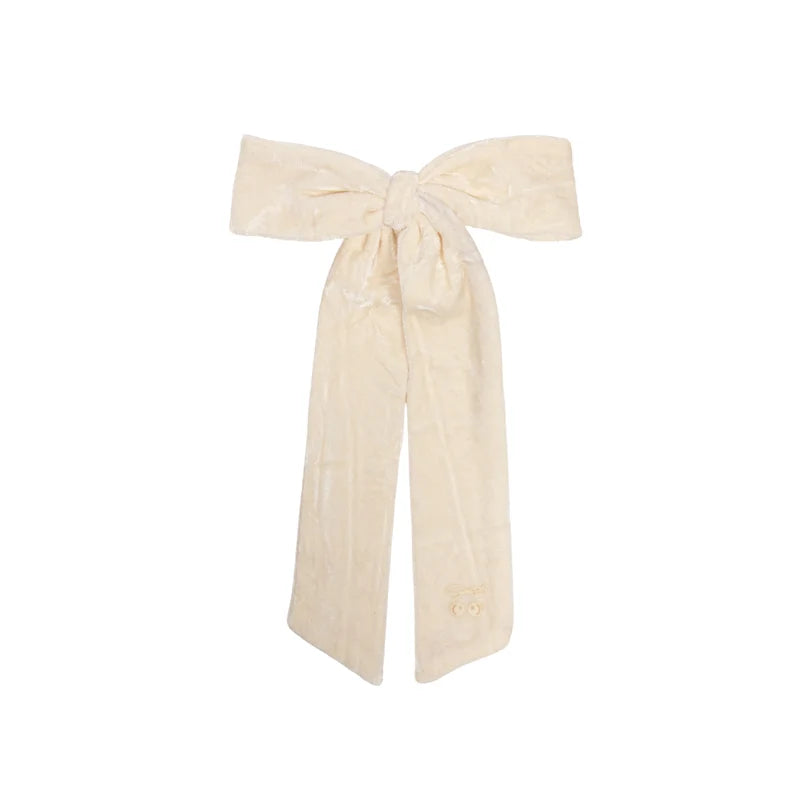 clip crushed velvet long bow