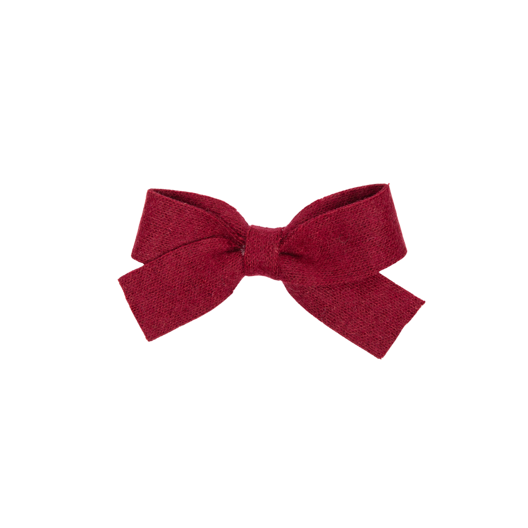 clip brushed wool small bow
