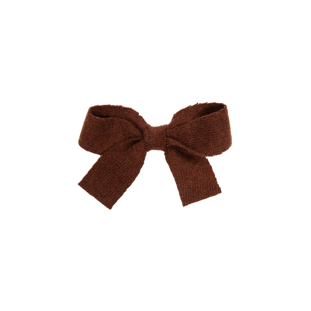 clip brushed wool small bow