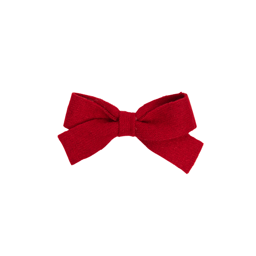 clip brushed wool small bow