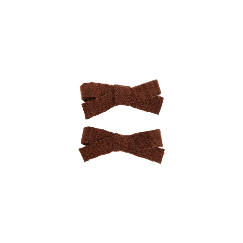 clip brushed wool mini bow set
