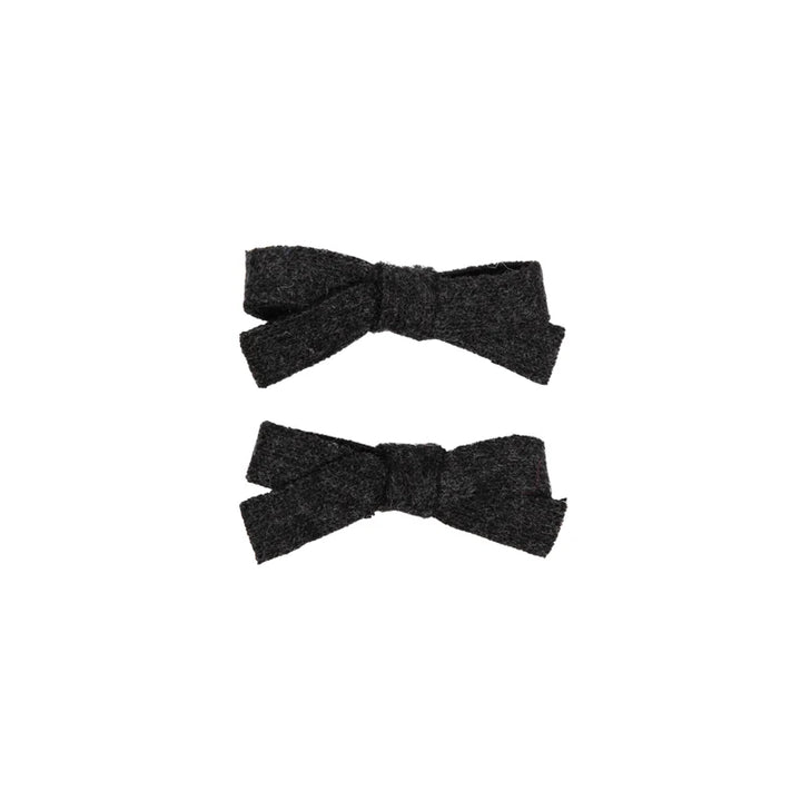 clip brushed wool mini bow set