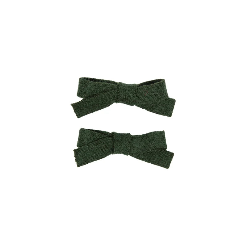 clip brushed wool mini bow set