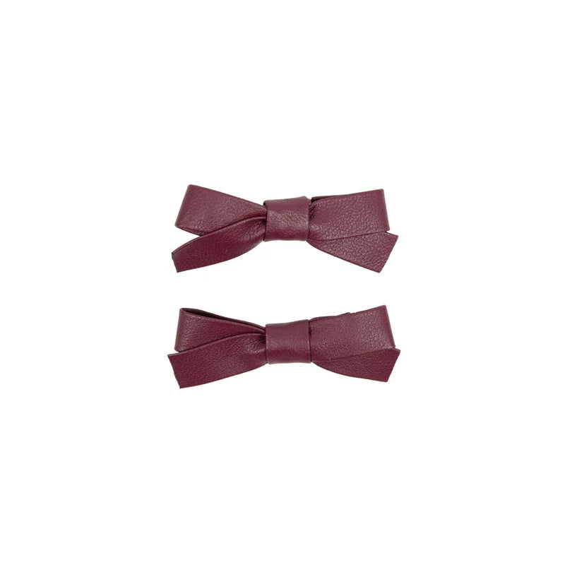 clip classic leather mini bow set