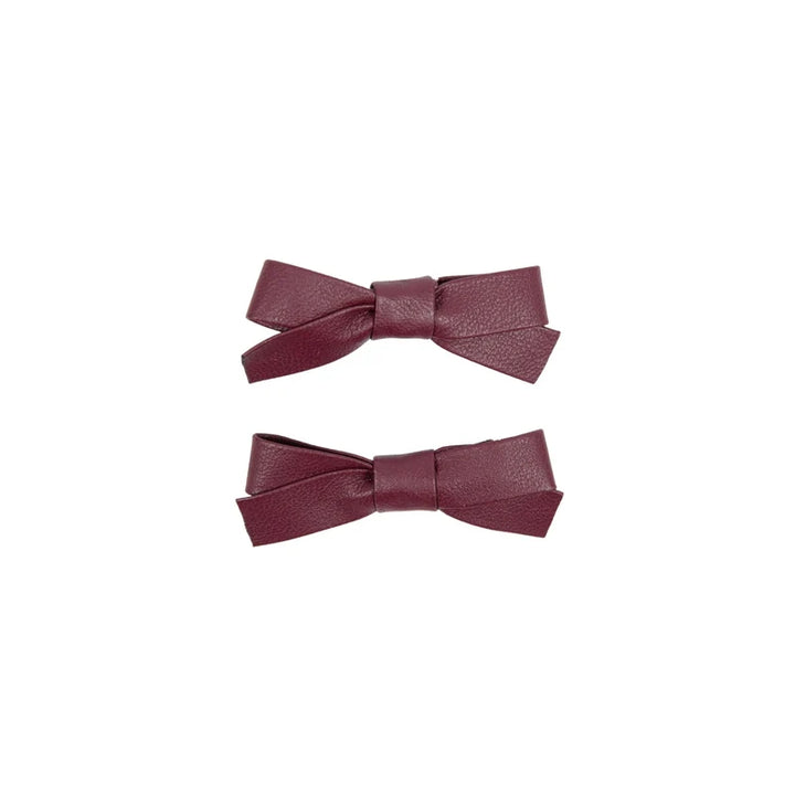clip classic leather mini bow set