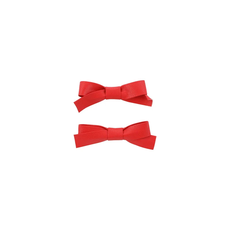 clip classic leather mini bow set