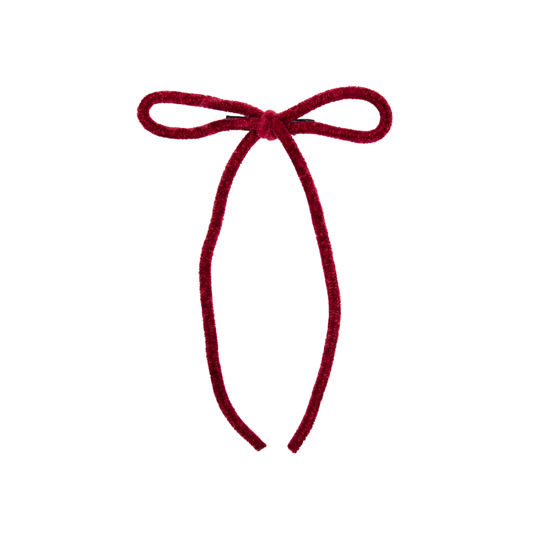 clip velvet cord long bow