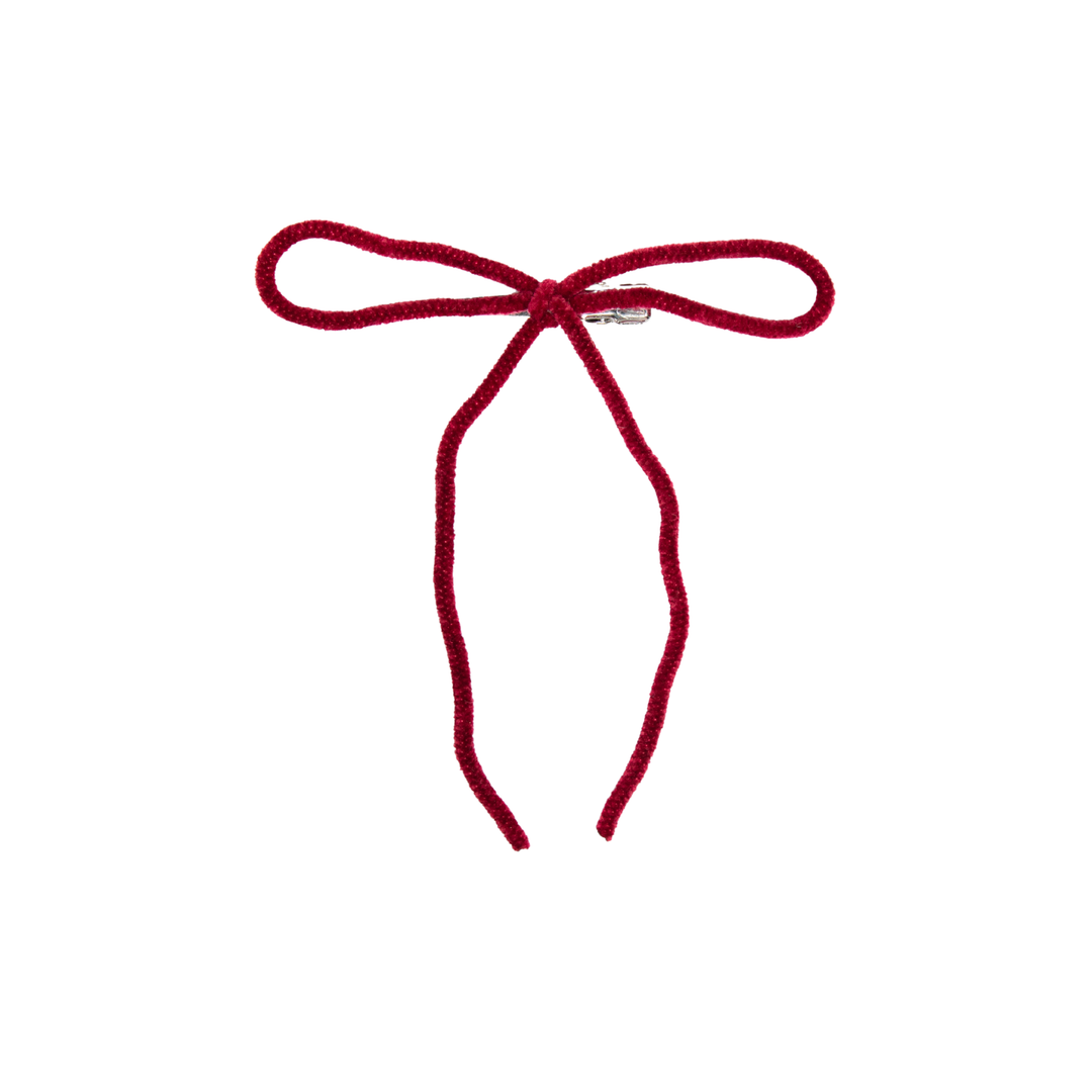 clip velvet cord medium bow