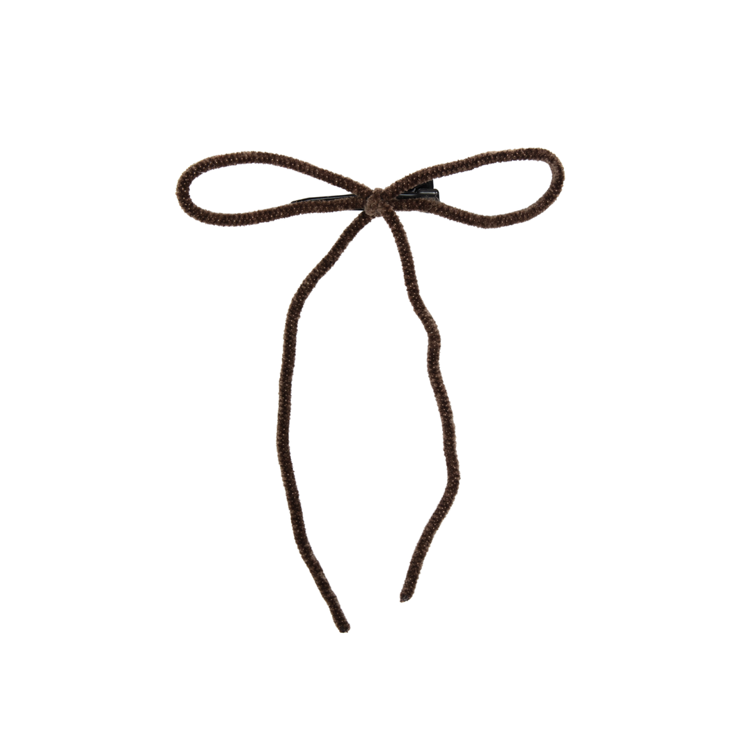clip velvet cord medium bow
