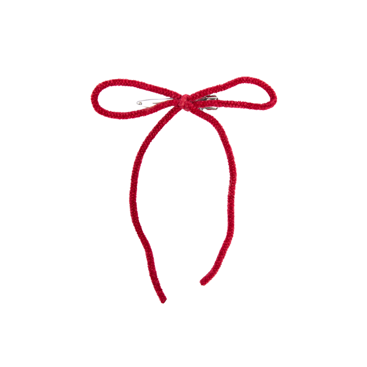 clip velvet cord medium bow