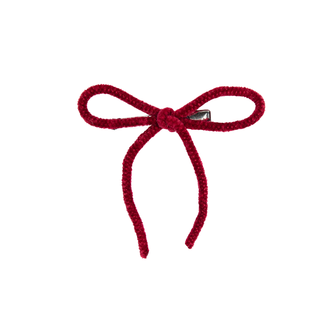 clip velvet cord small bow