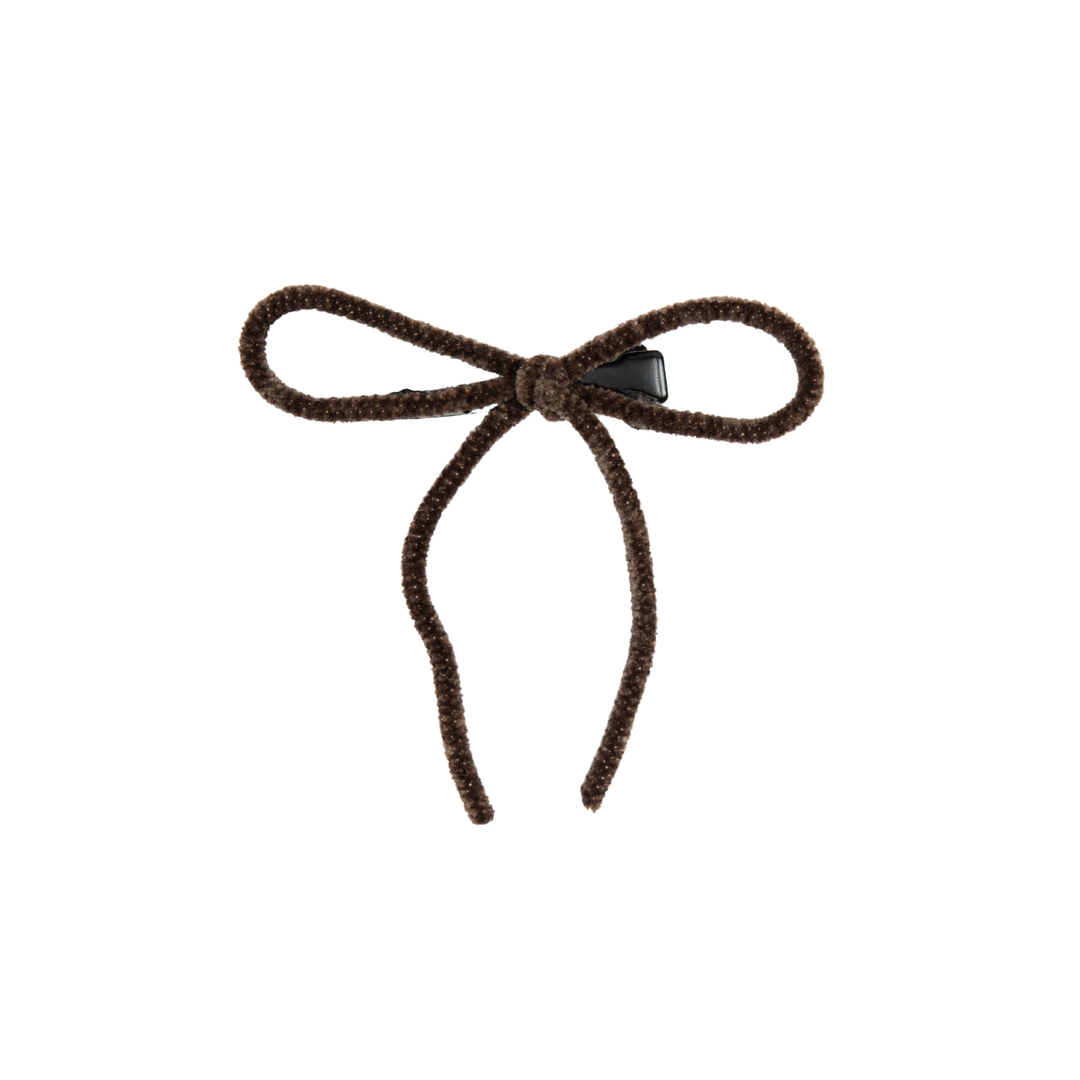 clip velvet cord small bow