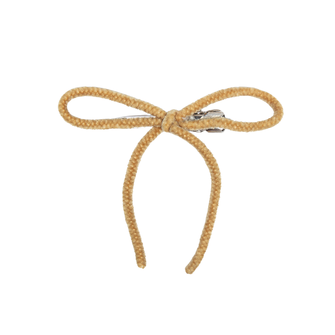 clip velvet cord small bow
