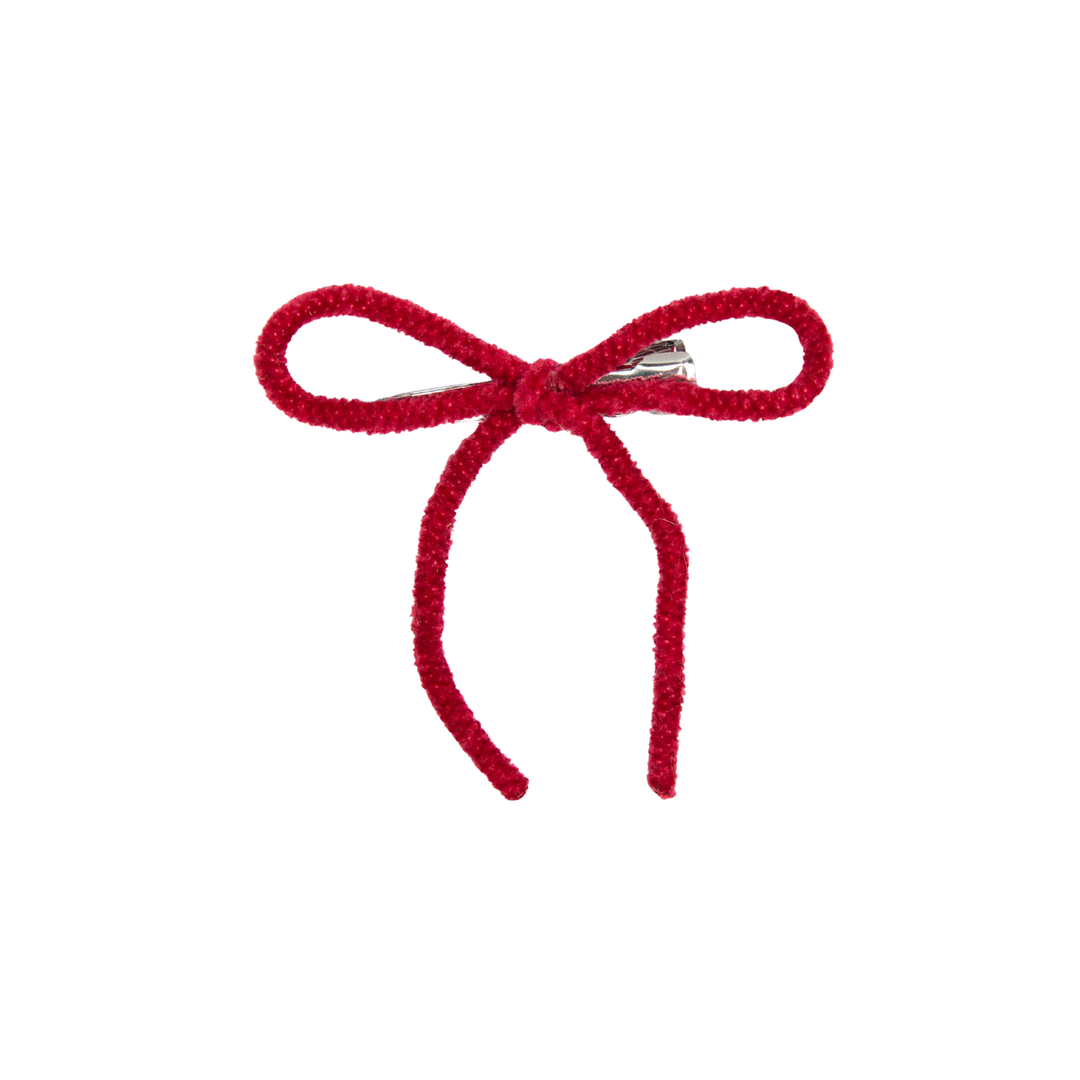 clip velvet cord small bow