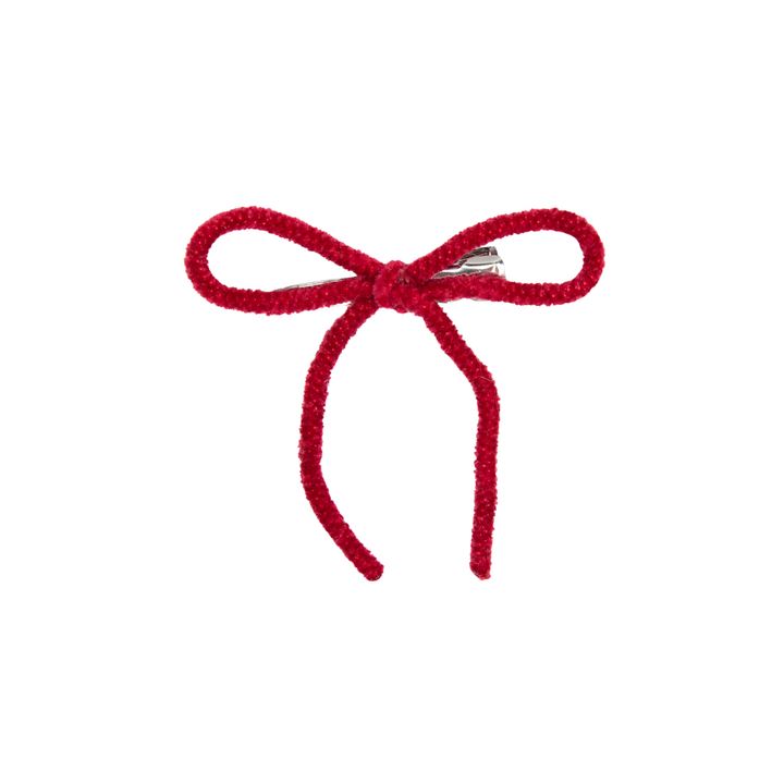 clip velvet cord small bow