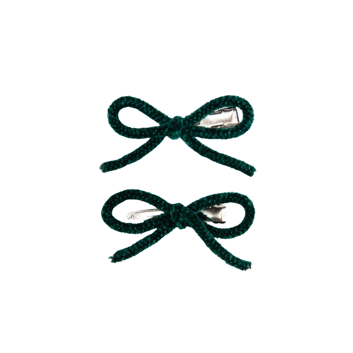 clip velvet cord mini bow set