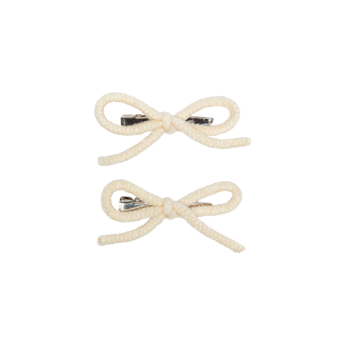 clip velvet cord mini bow set