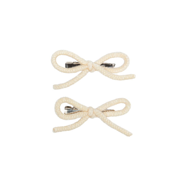 clip velvet cord mini bow set