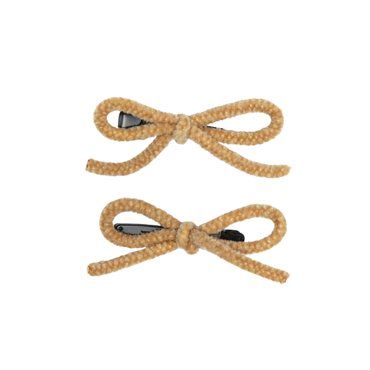 clip velvet cord mini bow set