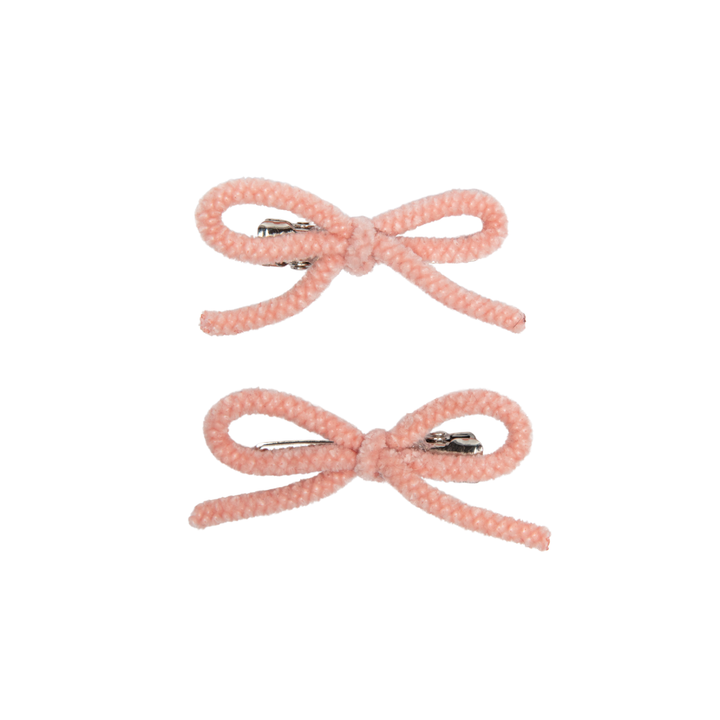 clip velvet cord mini bow set