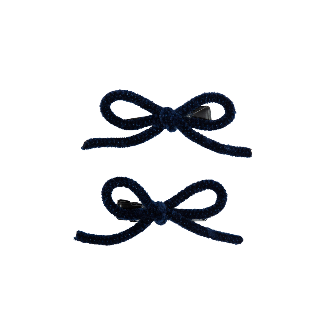 clip velvet cord mini bow set