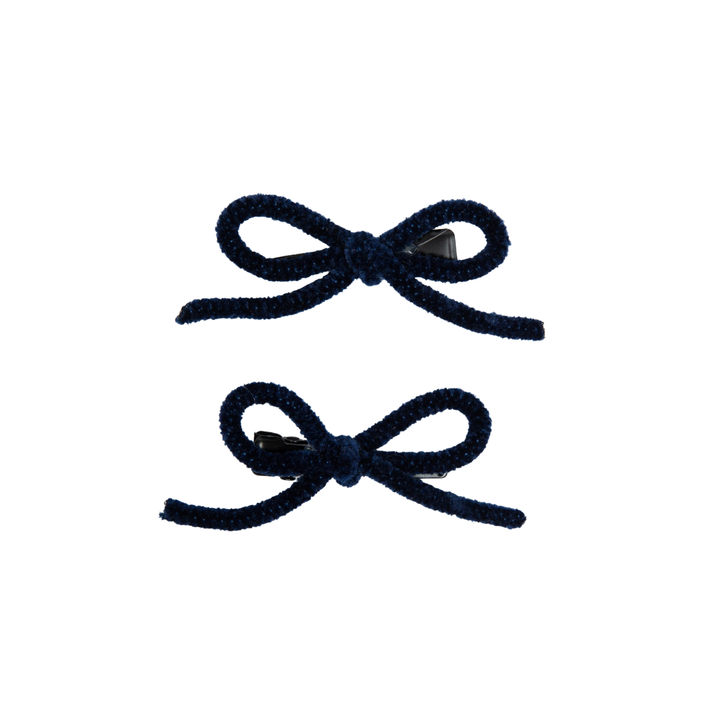 clip velvet cord mini bow set