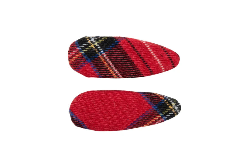 clip winter check small covered snap set