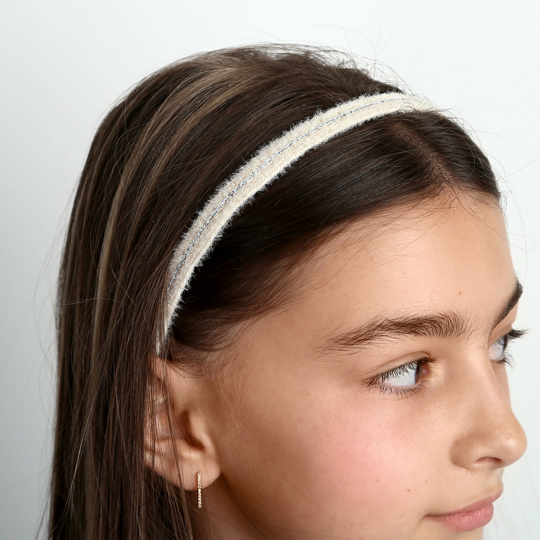 headband metallic mohair knit