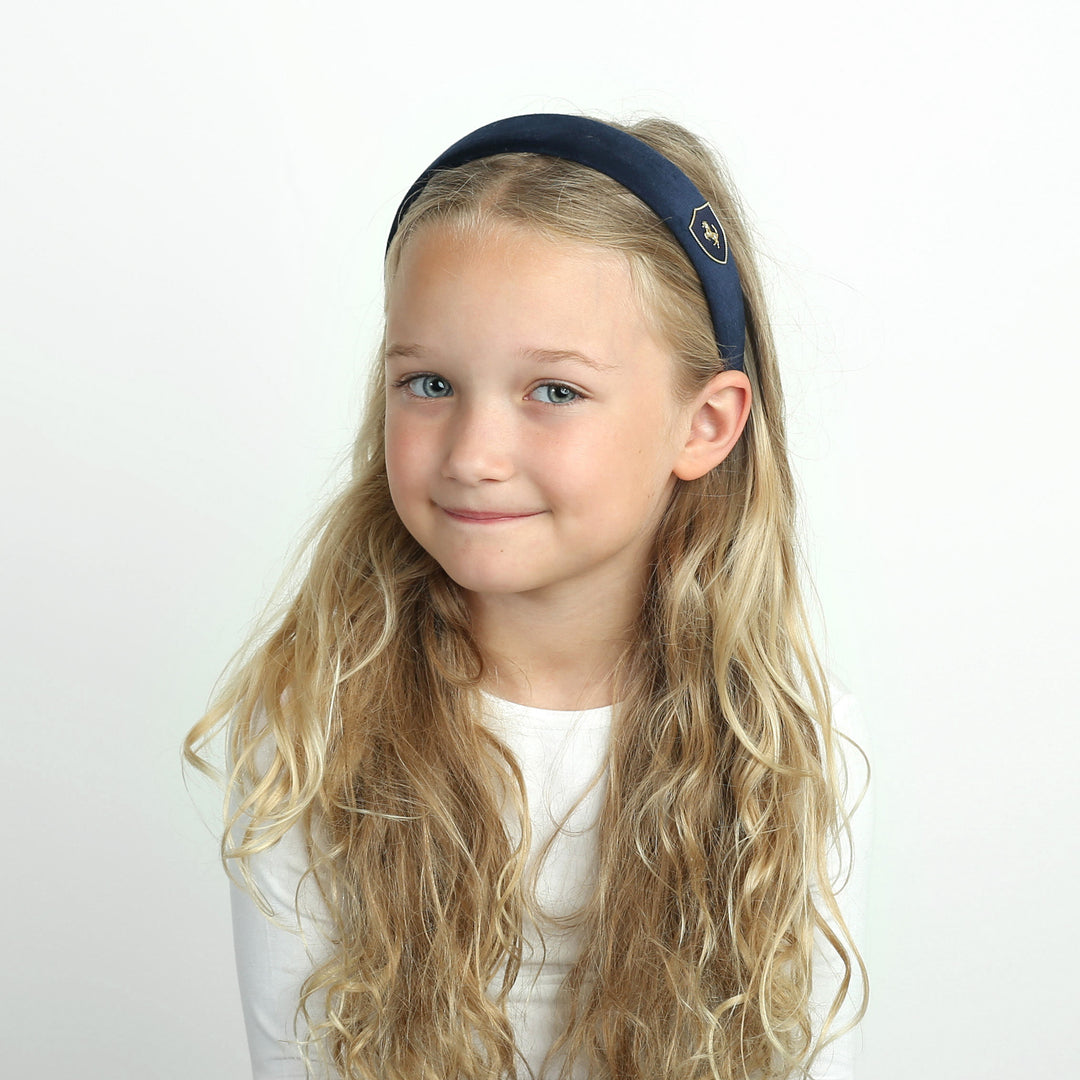 headband horse emblem velvet