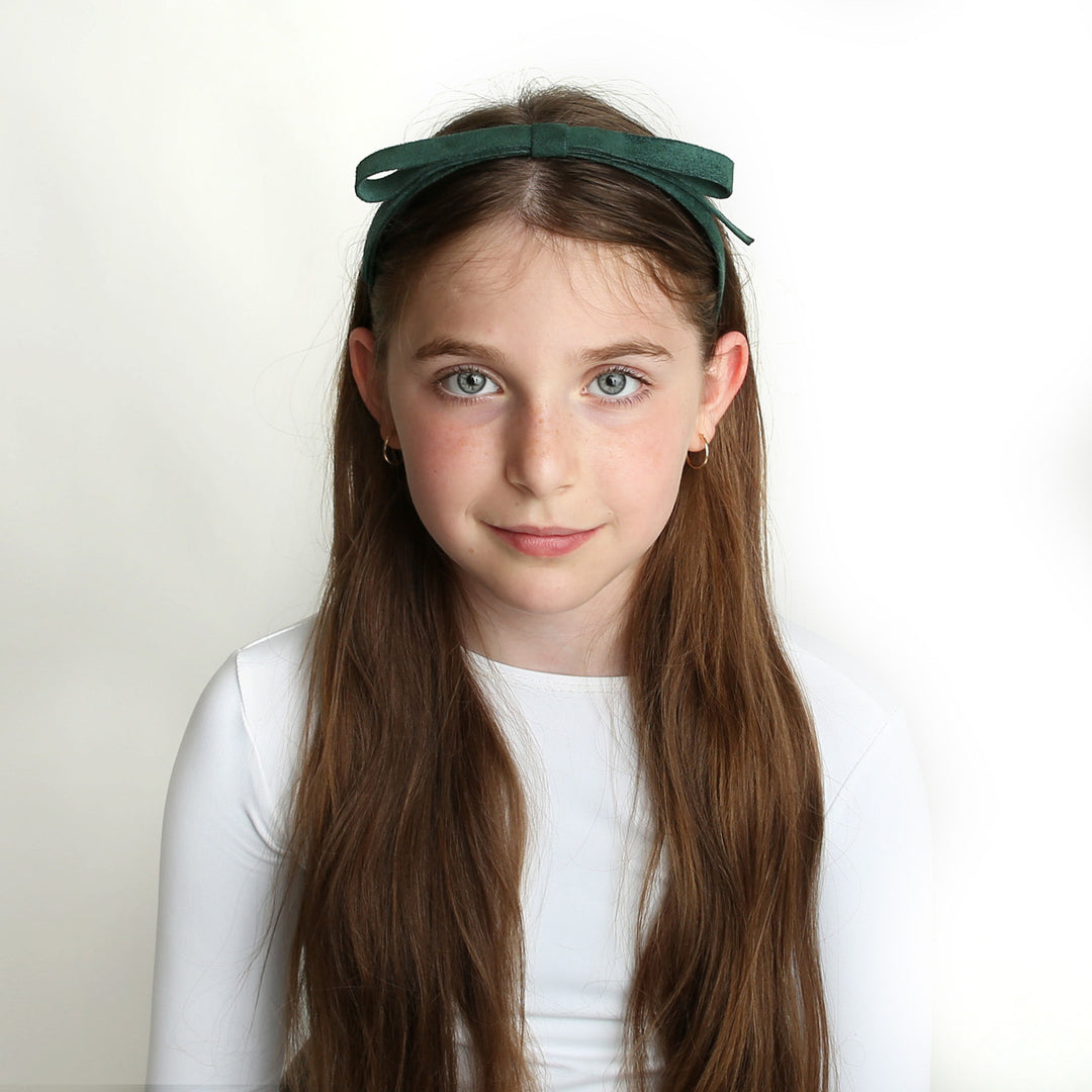 headband suede bow narrow