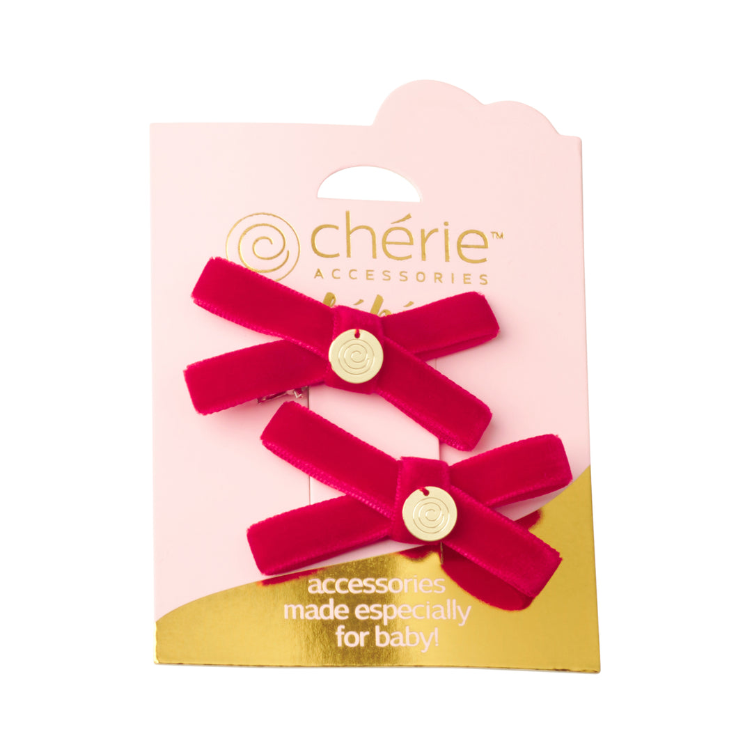 clip velvet x bow set