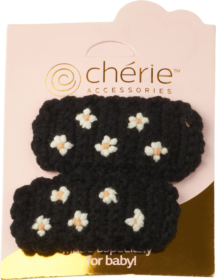 clip snap embroidered crochet set