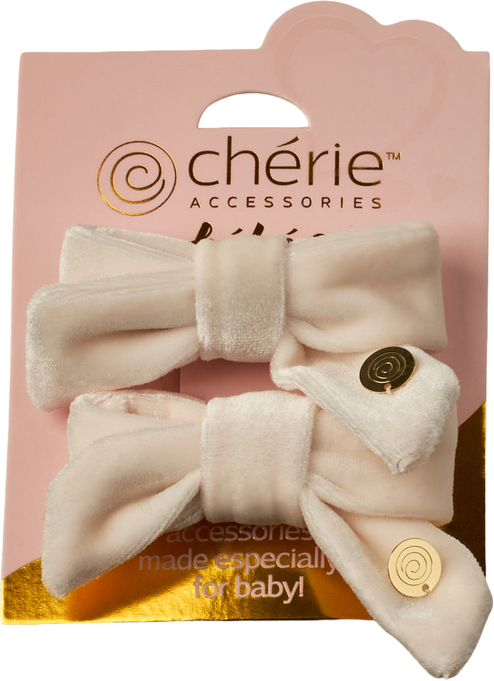 clip velvet pack of 2 bow set