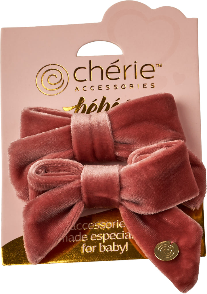 clip velvet pack of 2 bow set