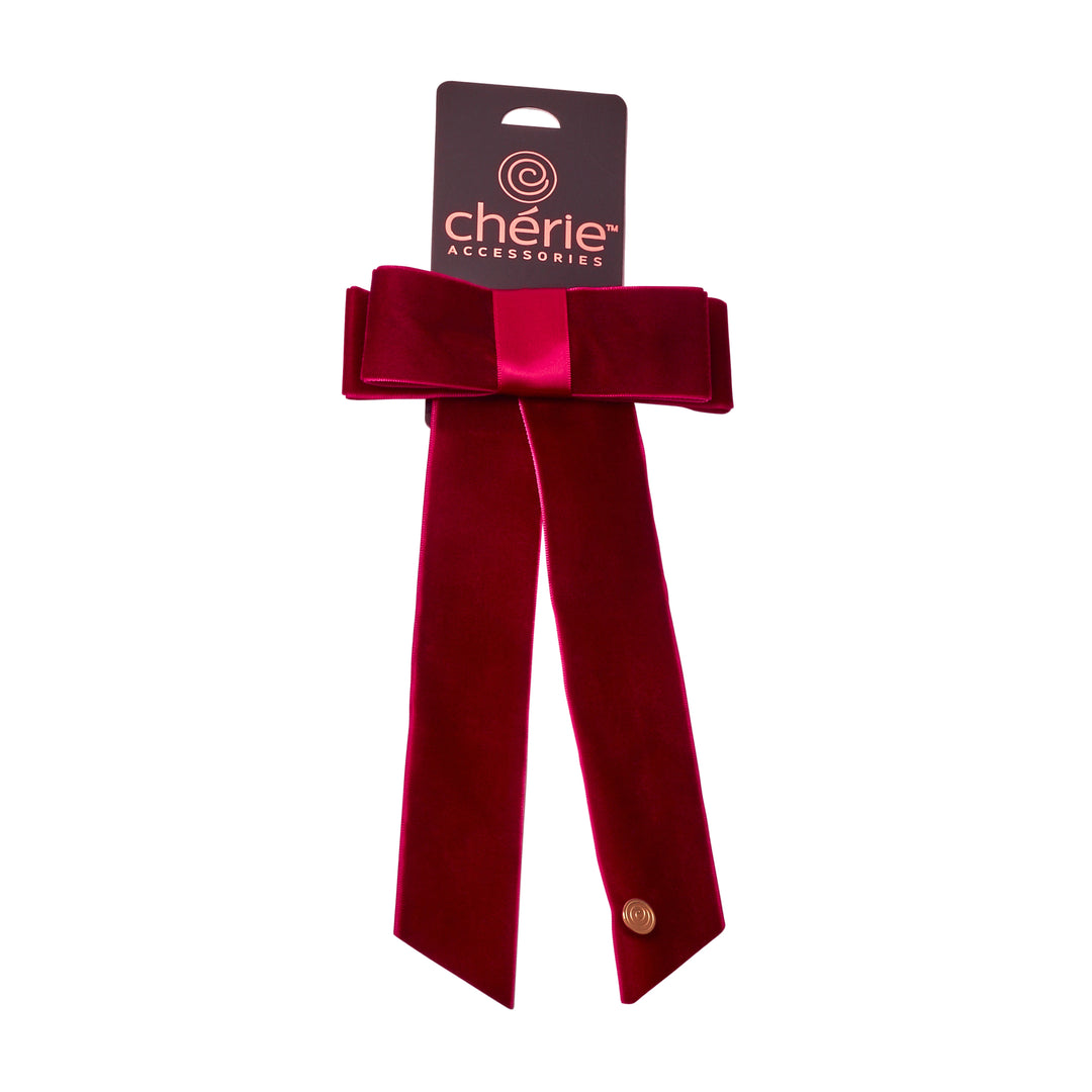 clip velvet with satin center