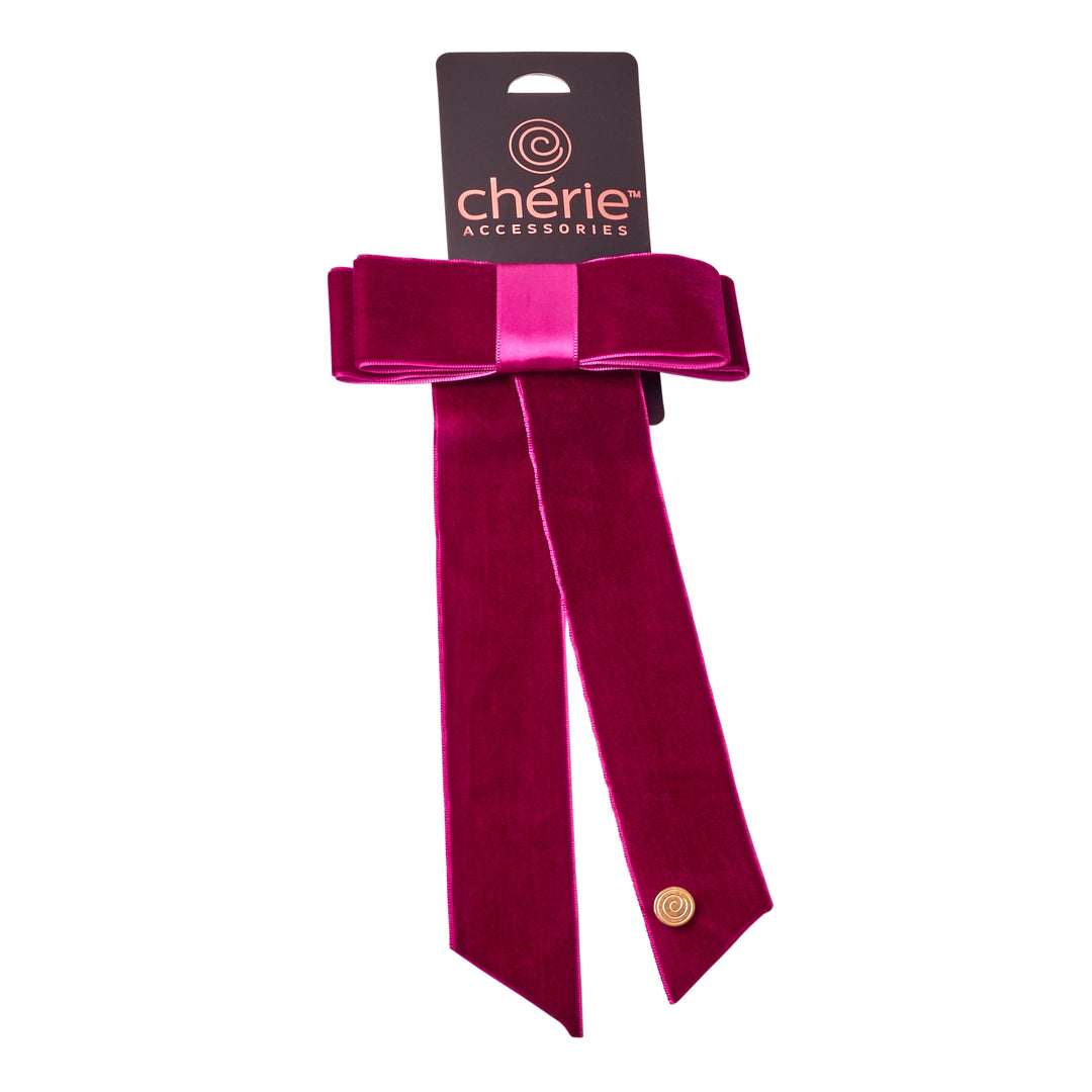 clip velvet with satin center