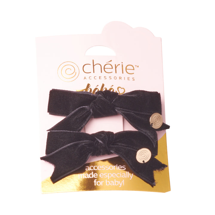 clip velvet with satin center set